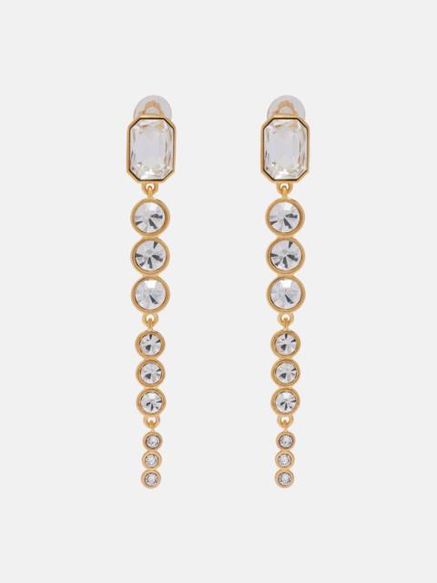 Crystal-embellished clip-on earrings
