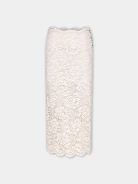IVORY MIDI-SKIRT IN LACE