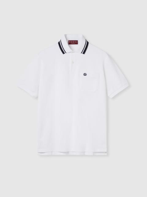 Cotton piquet polo shirt with embroidery