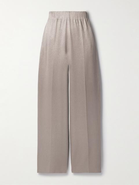 Maud Metallic Cloqué Wide-leg Pants