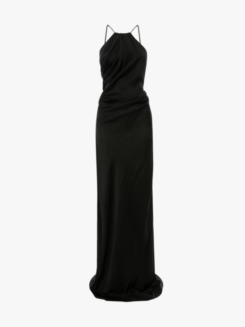 Chain Halter Gown In Black