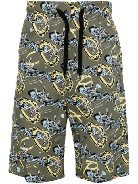 Vince graphic-print cotton shorts