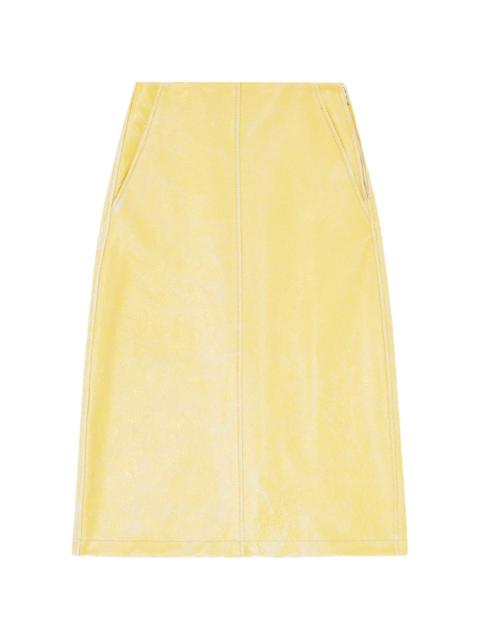 L-Erina crackled pencil midi skirt