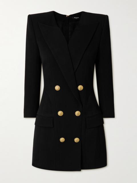 Button-embellished Cotton-twill Mini Dress