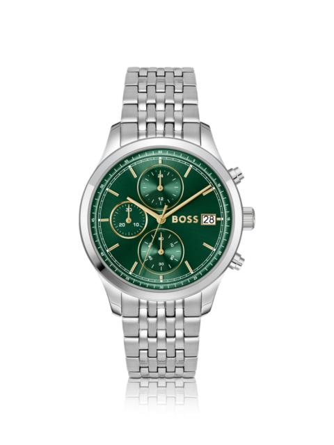 STRATUS GREEN-DIAL CHRONOGRAPH WATCH WITH LINK BRACELET