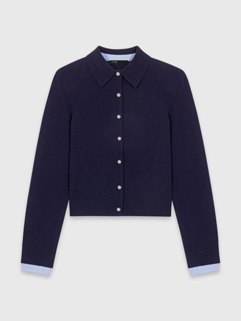 Polo cardigan with removable trims