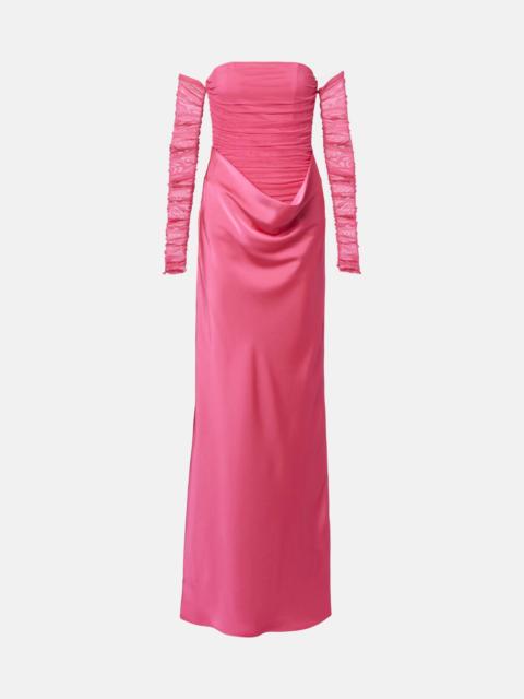 Draped ruched gown