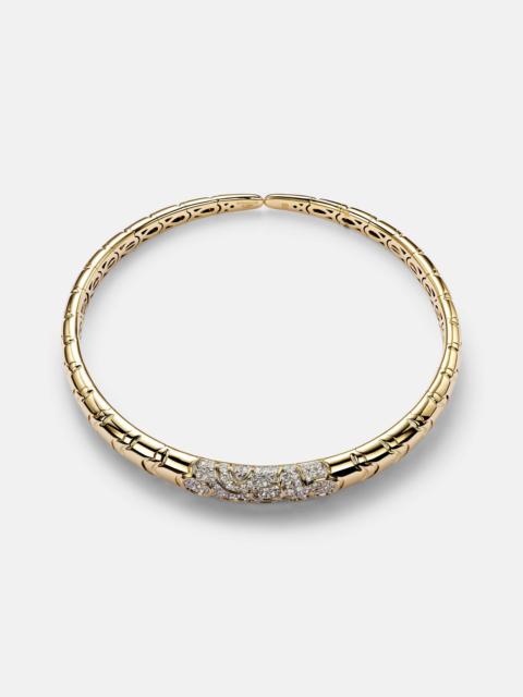 Onda 18kt gold choker with diamonds