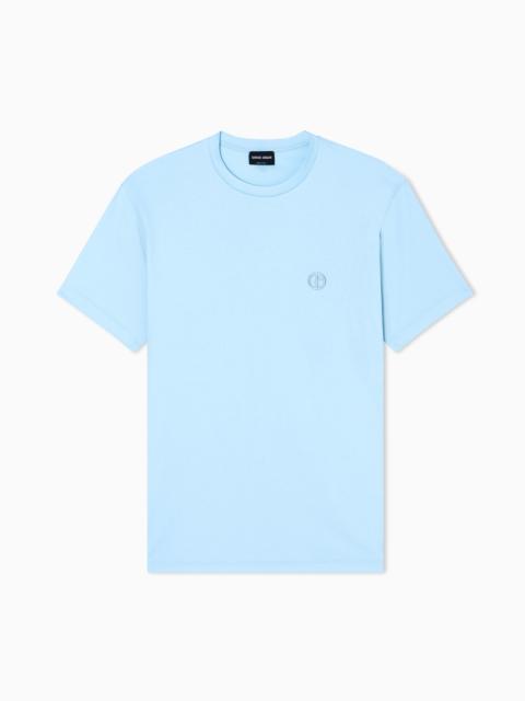 COTTON-INTERLOCK T-SHIRT WITH EMBROIDERED LOGO