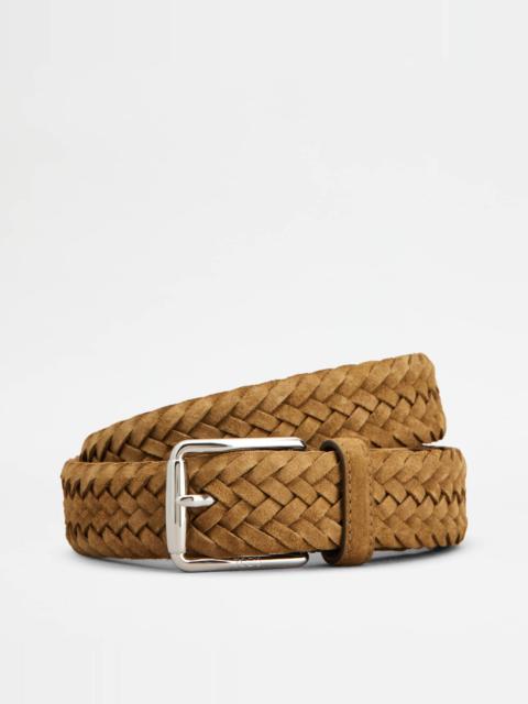 BELT IN SUEDE - BROWN