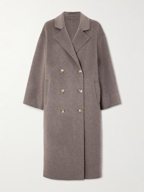 Borneo oversized double-breasted wool and cashmere-blend coat Taupe