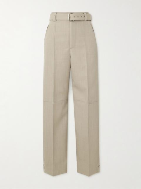 Belted Paneled Wool-twill Tapered Pants