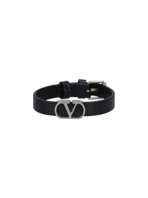 'VLOGO SIGNATURE' LEATHER BRACELET