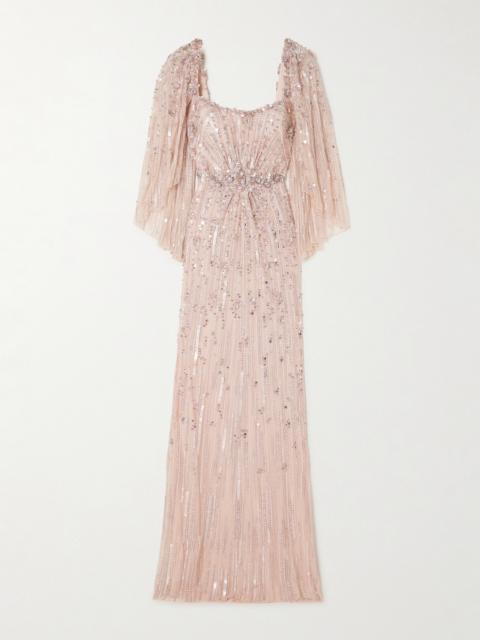 Bright Star Embellished Sequined Tulle Gown