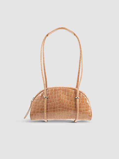 Kimberly Bowler Light Tan Croco Embossed Leather Shoulder Bag