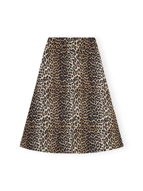 LEOPARD PRINTED ELASTICATED MAXI SKIRT