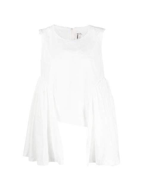 drape-detail frayed tank top