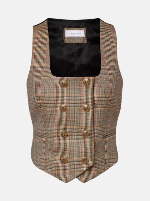 Prince of Wales check wool vest
