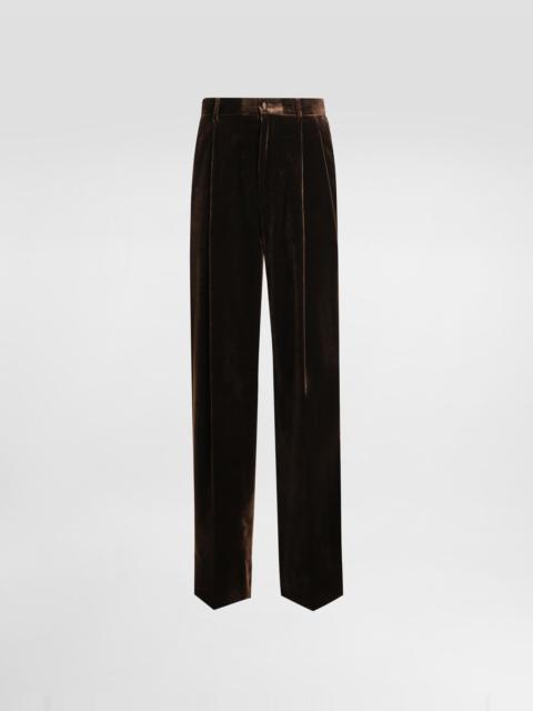 Smooth velvet trousers