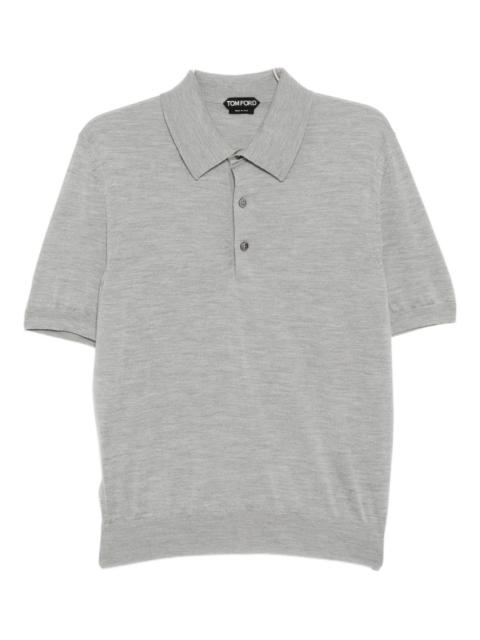 mélange-effect polo shirt