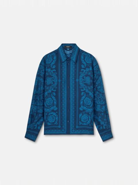 Printed Silk Twill Slim Shirt