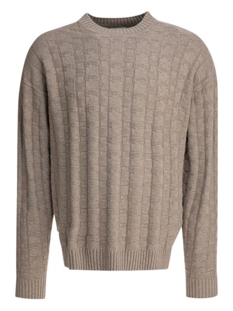 textured crew-neck sweater