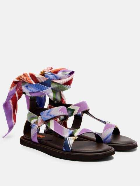 Maud Chevron twill sandals