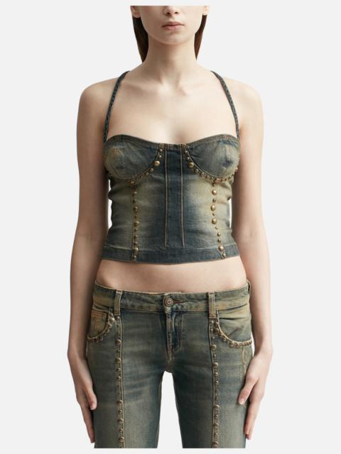 JEAN BODICE TOP