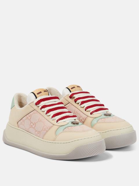 Screener GG canvas and leather sneakers