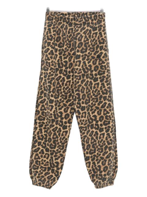 leopard-print track pants