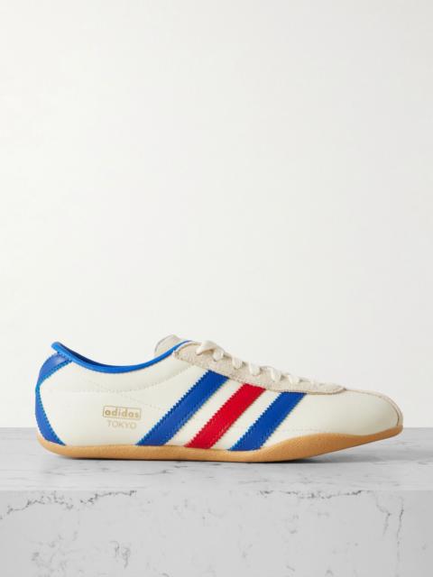 Tokyo leather and suede-trimmed mesh sneakers White