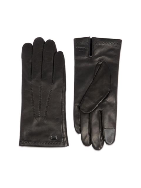 Sellier logo-stamp leather gloves