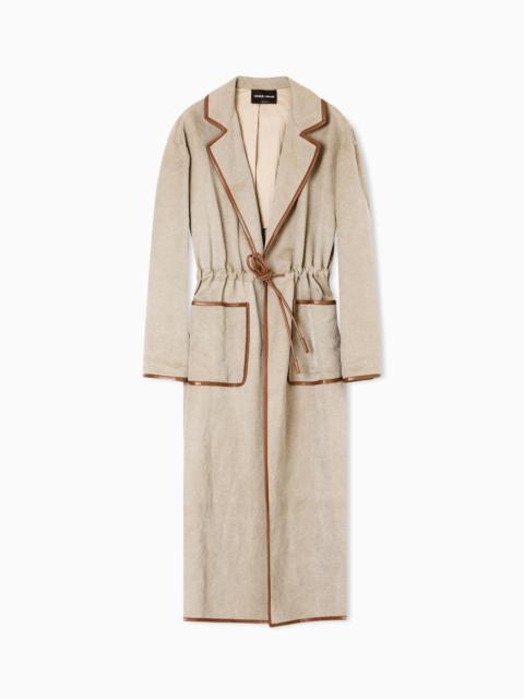 HEMP, VISCOSE AND COTTON CAVALRY TRENCH COAT