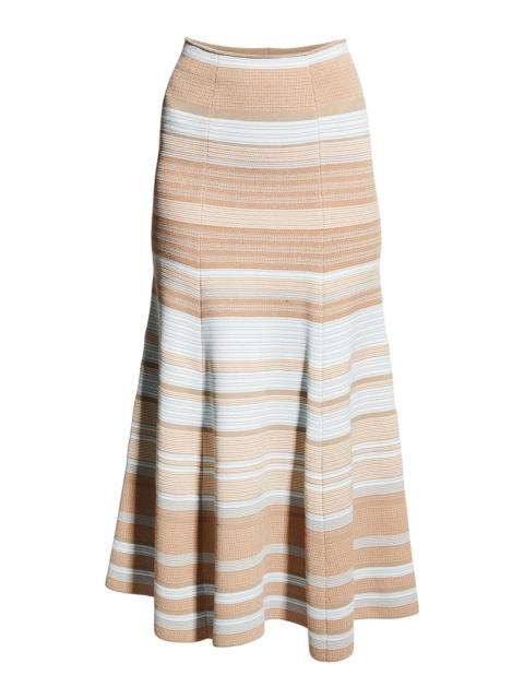 Stripe Knit Midi Skirt