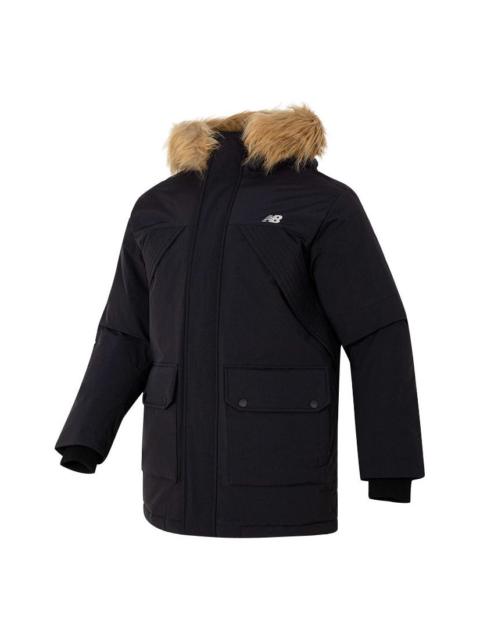 New Balance Warm Hooded Down Jacket 'Black Brown' AMJ34323-BK