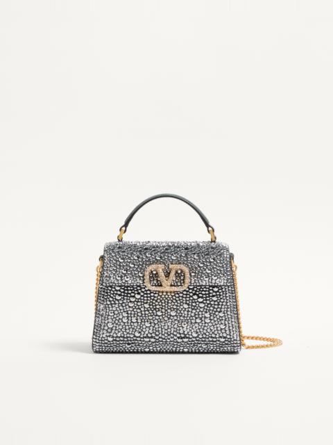 VALENTINO GARAVANI VSLING MINI HANDBAG WITH RHINESTONES AND JEWEL LOGO