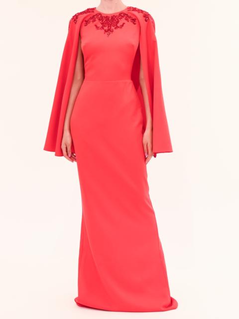 STRETCH CREPE CAPE GOWN