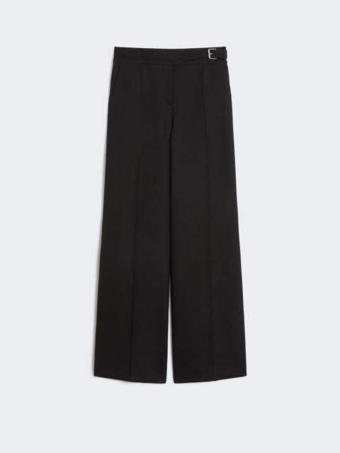 Viscose-blend gabardine yoke-detail trousers - black