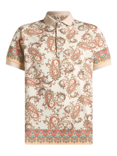 placed-print polo shirt