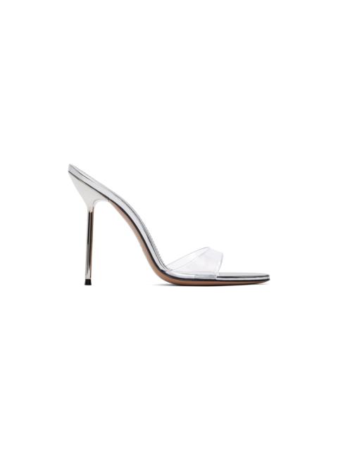 Silver Lidia Mule Heeled Sandals
