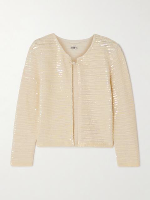 Sequin-embellished Wool Cardigan