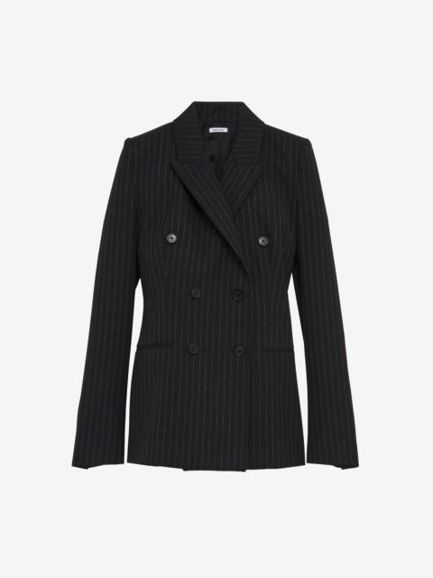Pinstriped Double-breasted Jacket