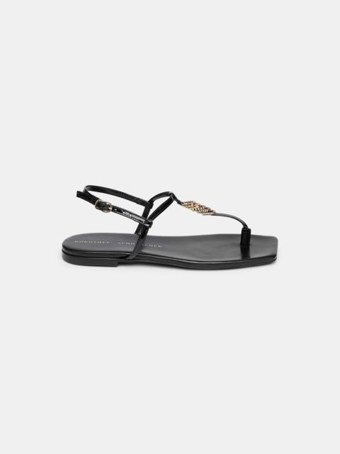GLOSSY SHINE  D-Ring toe post sandal