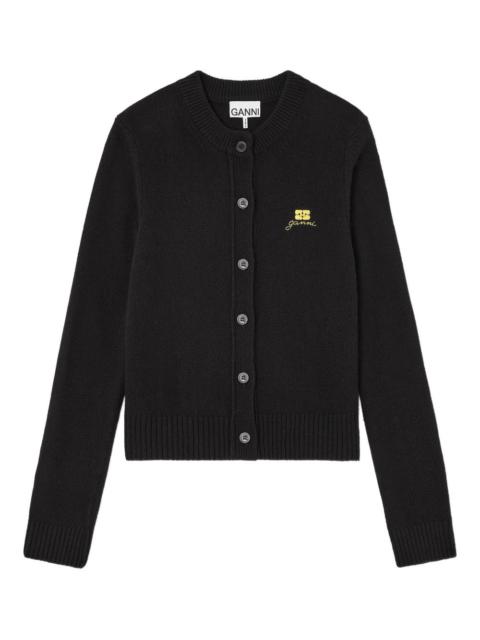 logo-embroidered cardigan