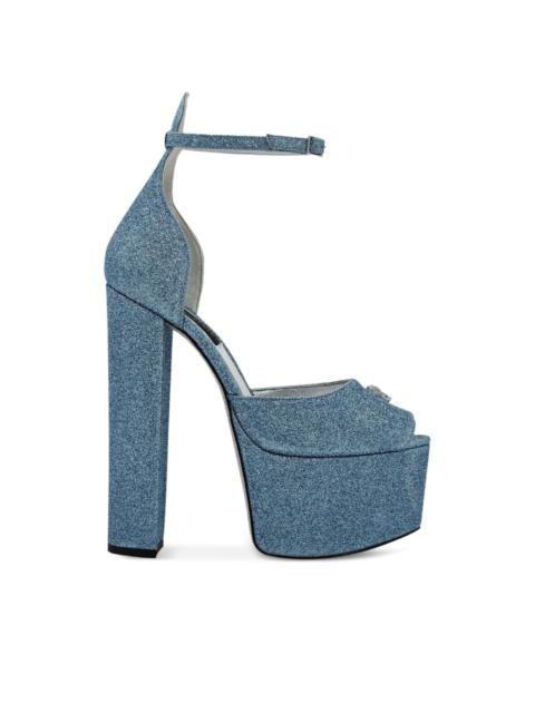 Glitter 120mm platform sandals