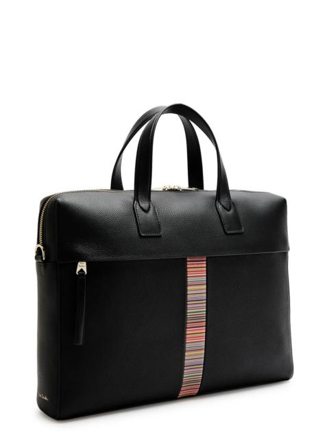 Paul Smith Striped Grained Leather Briefcase