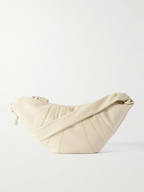 Croissant Large Panelled Full-Grain Leather Messenger Bag Light brown