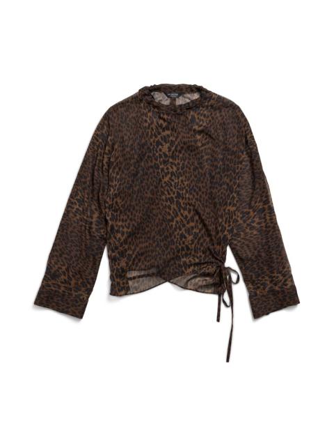 Women's Leopard Minimal Blouse in Brown