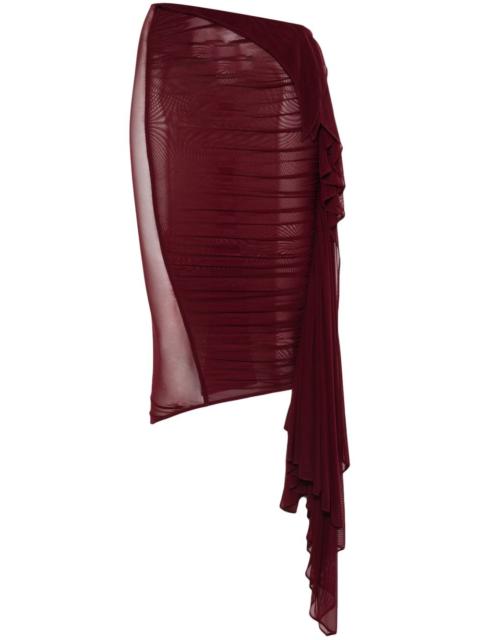 ruched midi skirt