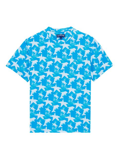 Men Cotton T-Shirt Clouds